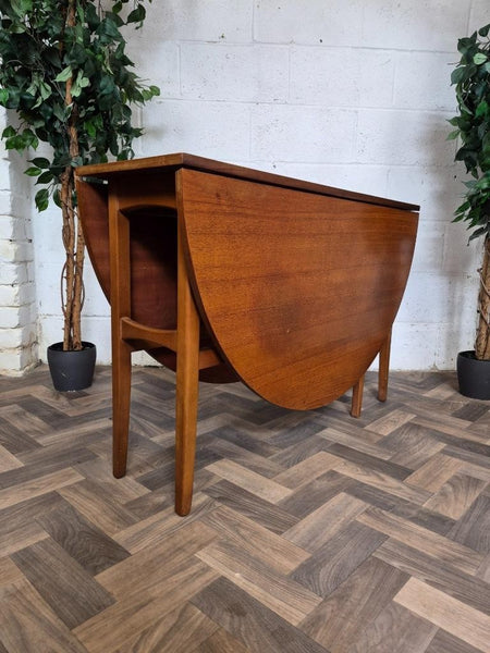 Vintage Mid-Century Oval Teak Dropleaf Gateleg Dining Table Scandi Retro