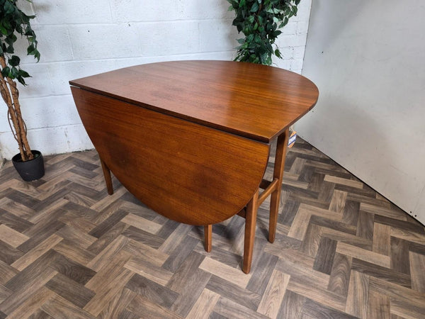 Vintage Mid-Century Oval Teak Dropleaf Gateleg Dining Table Scandi Retro