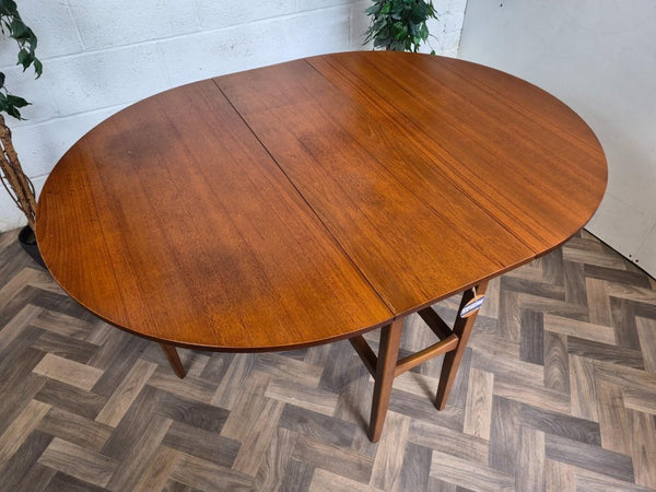 Vintage Mid-Century Oval Teak Dropleaf Gateleg Dining Table Scandi Retro