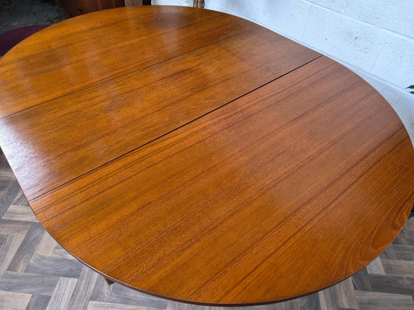 Vintage Mid-Century Oval Teak Dropleaf Gateleg Dining Table Scandi Retro