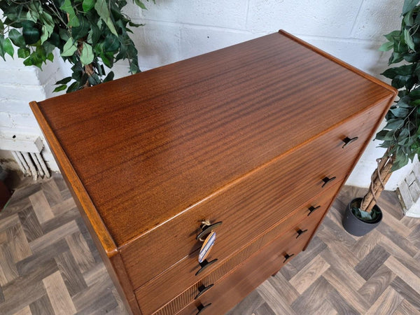 Vintage Mid-Century CWS Teak 5 Drawer Tallboy Chest Of Drawers Scandi MCM Retro