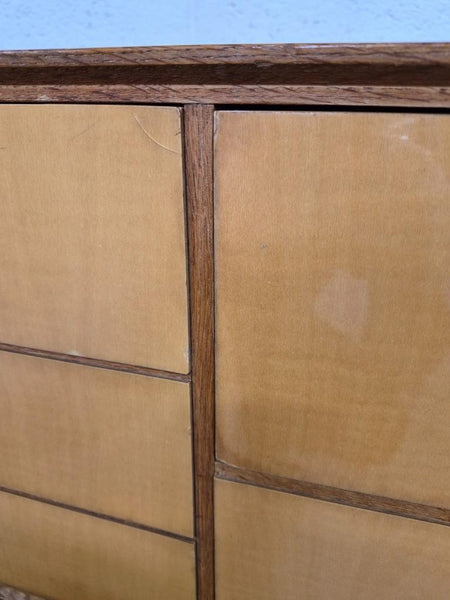 Vintage Mid-Century Meredew Blonde Oak 7 Drawer Sideboard Scandi Retro