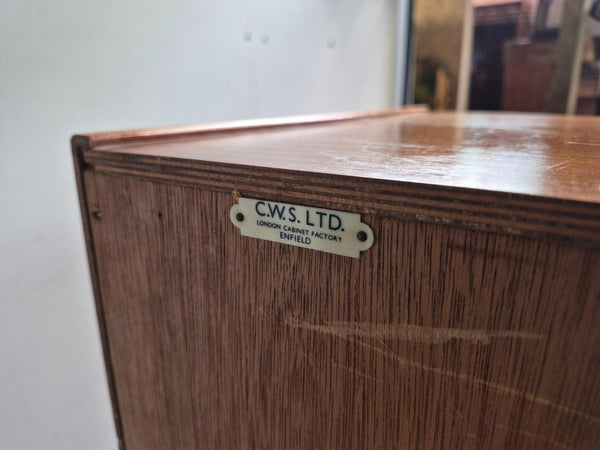 Vintage Mid-Century CWS Teak 5 Drawer Tallboy Chest Of Drawers Scandi MCM Retro