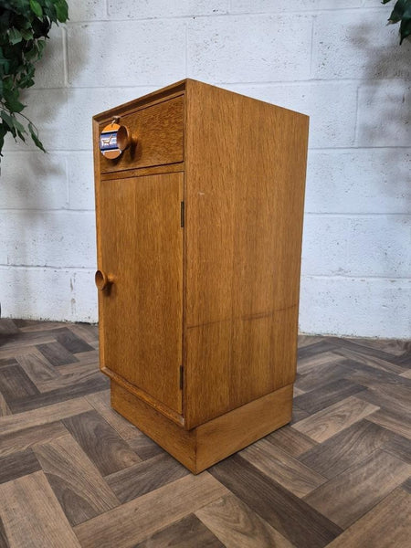 Single Vintage Mid-Century Meredew Blonde Oak Bedside Cabinet Table