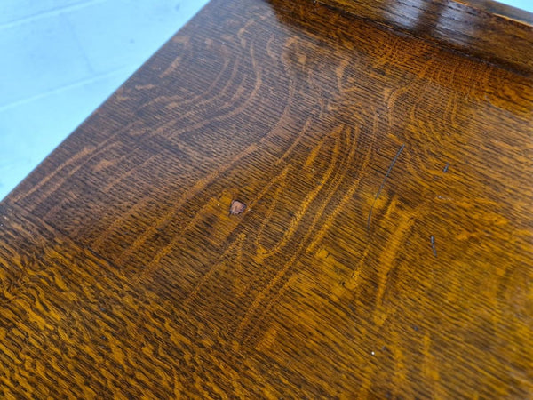 Antique 1920's Oak Chest Of 4 Drawers Gothic Handles Vintage