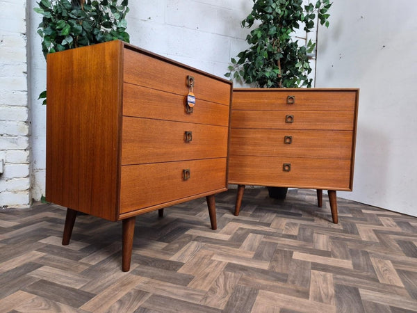 Pair Of Vintage Mid-Century G Plan Form 5 Teak Chest Of 4 Drawers Retro Danish