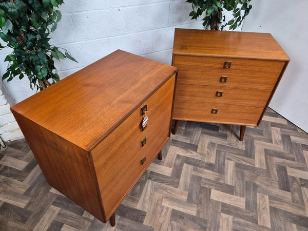 Pair Of Vintage Mid-Century G Plan Form 5 Teak Chest Of 4 Drawers Retro Danish