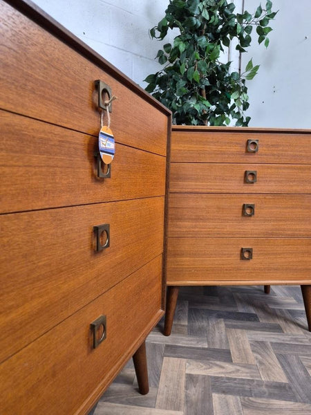 Pair Of Vintage Mid-Century G Plan Form 5 Teak Chest Of 4 Drawers Retro Danish