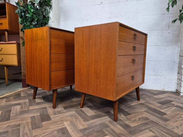 Pair Of Vintage Mid-Century G Plan Form 5 Teak Chest Of 4 Drawers Retro Danish