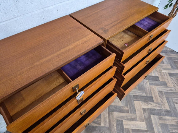 Pair Of Vintage Mid-Century G Plan Form 5 Teak Chest Of 4 Drawers Retro Danish