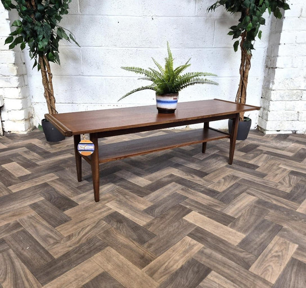 Vintage Mid-Century Myer Teak Coffee Table With Shelf Scandi Danish Retro MCM