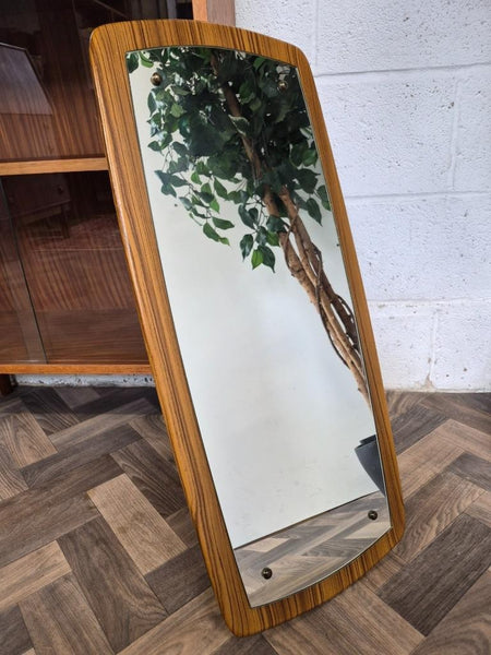 Vintage Mid-Century Teak Laminate Frame Mirror Danish Scandi Retro MCM