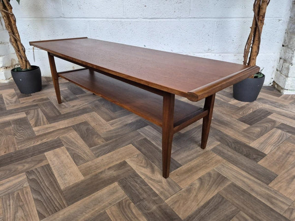 Vintage Mid-Century Myer Teak Coffee Table With Shelf Scandi Danish Retro MCM