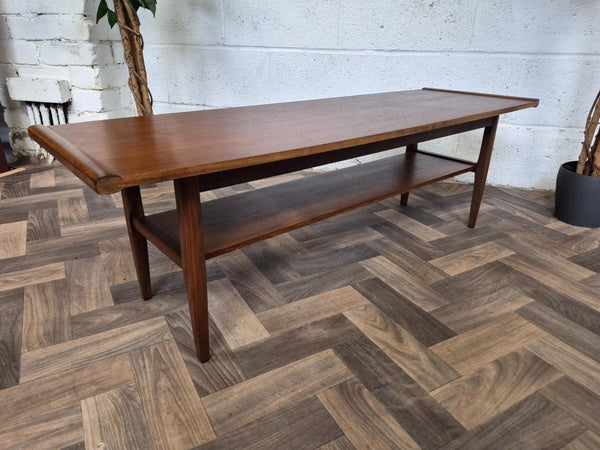 Vintage Mid-Century Myer Teak Coffee Table With Shelf Scandi Danish Retro MCM