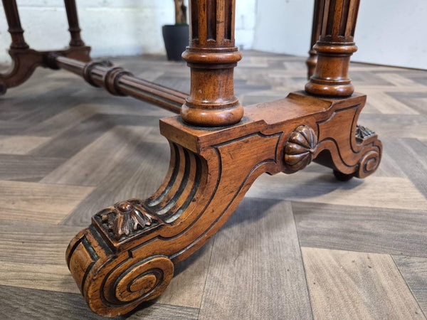 Antique Burr Walnut Sutherland Dropleaf Gateleg Dining Table Vintage