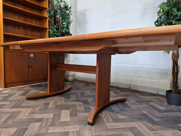Vintage Mid-Century Large Danish Teak Extending Dining Table Retro MCM