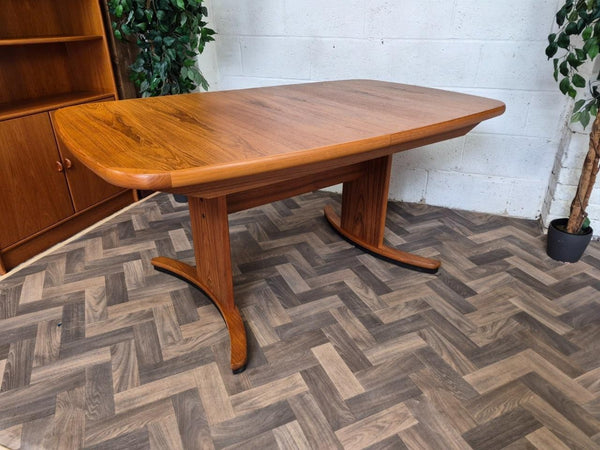 Vintage Mid-Century Large Danish Teak Extending Dining Table Retro MCM