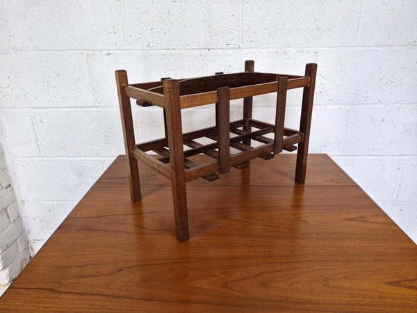 Vintage Mid-Century Teak Large Magazine Paper Rack Scandi Danish MCM