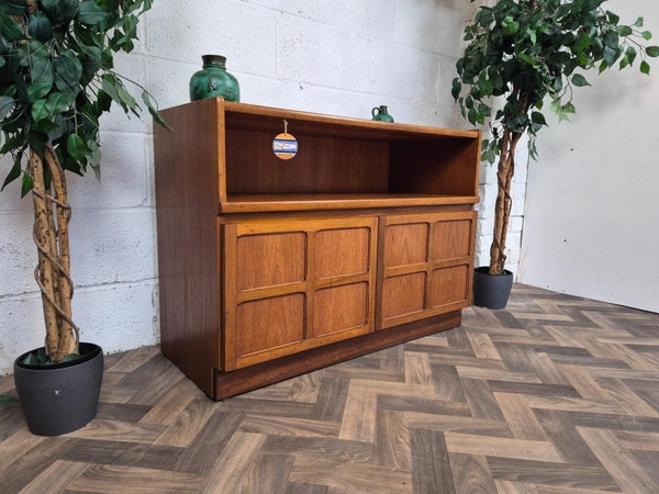 Vintage Nathan Squares Teak Media Sideboard Cabinet Mid-Century Scandi Retro