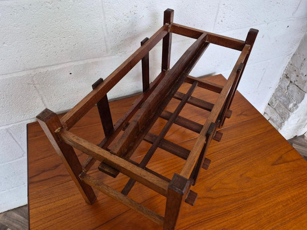 Vintage Mid-Century Teak Large Magazine Paper Rack Scandi Danish MCM