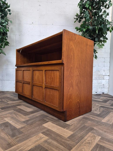 Vintage Nathan Squares Teak Media Sideboard Cabinet Mid-Century Scandi Retro