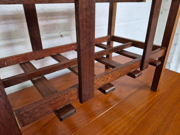 Vintage Mid-Century Teak Large Magazine Paper Rack Scandi Danish MCM