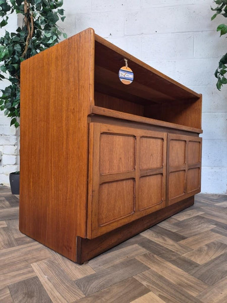 Vintage Nathan Squares Teak Media Sideboard Cabinet Mid-Century Scandi Retro