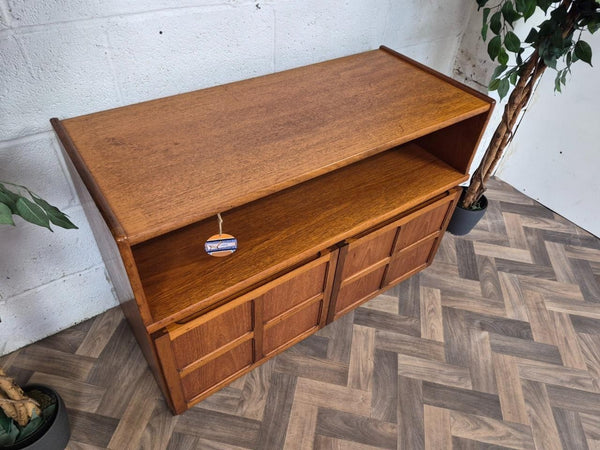 Vintage Nathan Squares Teak Media Sideboard Cabinet Mid-Century Scandi Retro