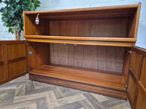 Vintage Nathan Squares Teak Media Sideboard Cabinet Mid-Century Scandi Retro