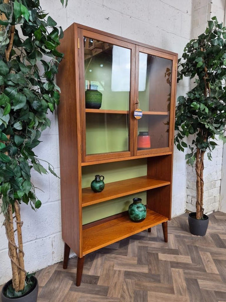 Vintage 70's G Plan Sierra Teak Glazed Bookcase Cabinet Mid-Century Retro
