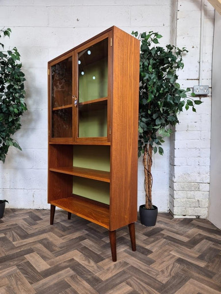 Vintage 70's G Plan Sierra Teak Glazed Bookcase Cabinet Mid-Century Retro