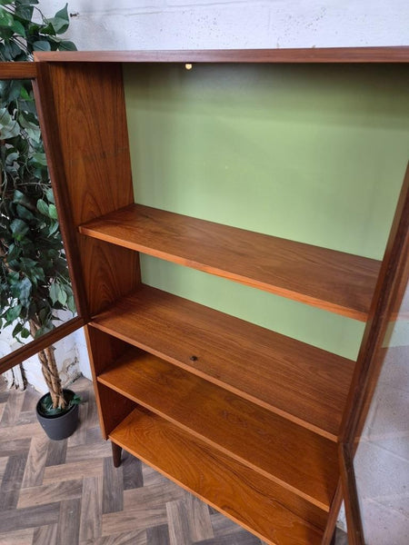 Vintage 70's G Plan Sierra Teak Glazed Bookcase Cabinet Mid-Century Retro