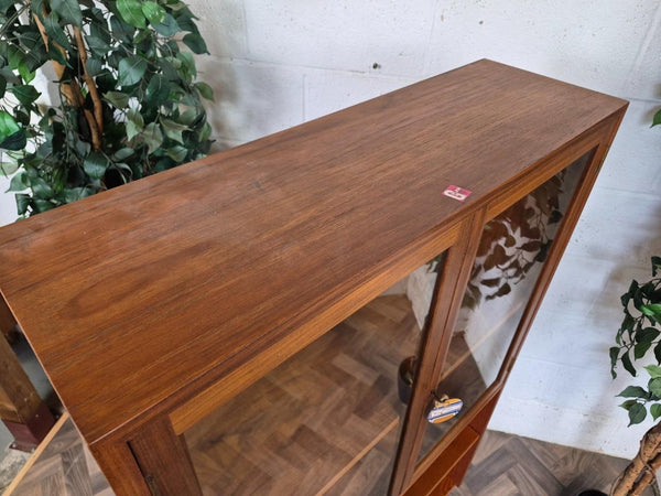 Vintage 70's G Plan Sierra Teak Glazed Bookcase Cabinet Mid-Century Retro