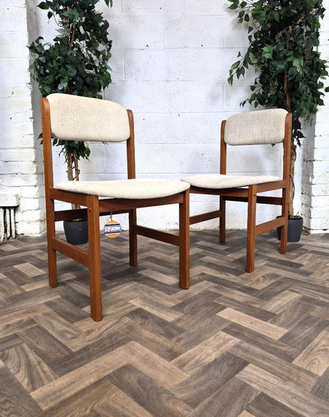 Pair Of Vintage Mid-Century Danish Teak Dining Chairs Benny Linden Design