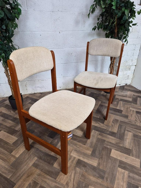 Pair Of Vintage Mid-Century Danish Teak Dining Chairs Benny Linden Design