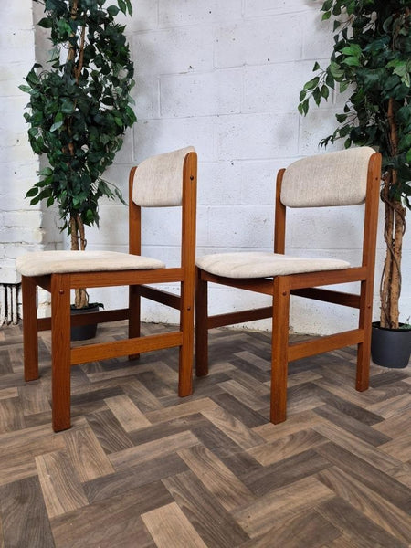 Pair Of Vintage Mid-Century Danish Teak Dining Chairs Benny Linden Design