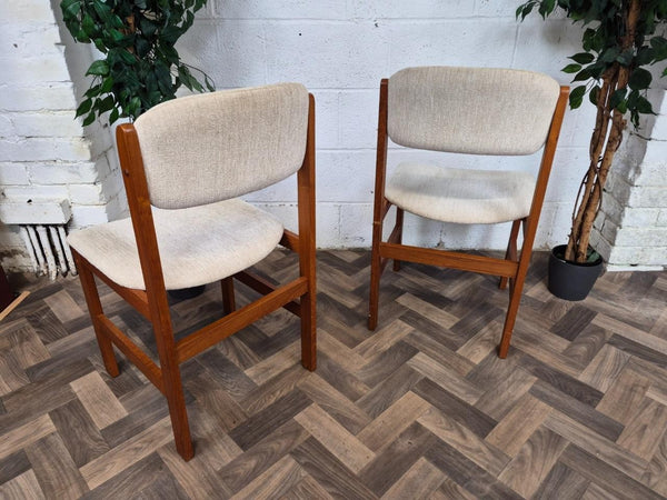 Pair Of Vintage Mid-Century Danish Teak Dining Chairs Benny Linden Design