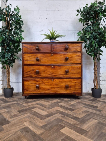 Beautiful Antique Victorian Large Mahogany Chest Of Drawers 2 Over 3