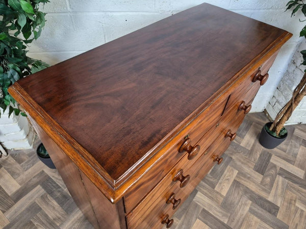 Beautiful Antique Victorian Large Mahogany Chest Of Drawers 2 Over 3