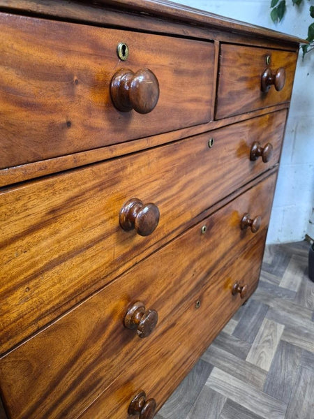 Beautiful Antique Victorian Large Mahogany Chest Of Drawers 2 Over 3
