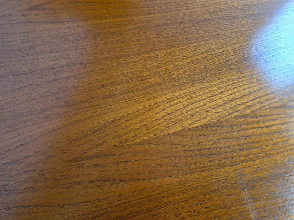 Vintage Mid-Century McIntosh Teak Extending Dining Table & 4 Green Chairs