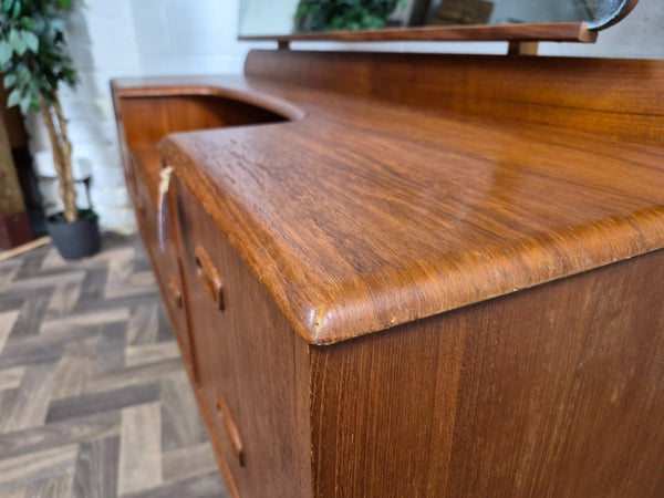 Vintage Mid-Century Teak Dressing Table With Mirror Danish Scandi MCM Retro
