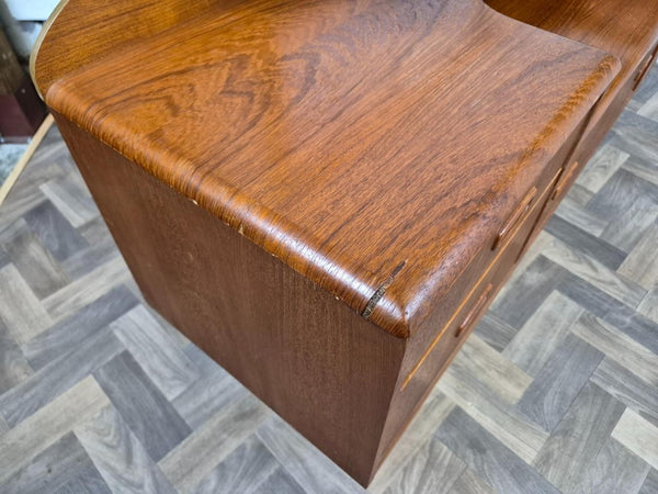 Vintage Mid-Century Teak Dressing Table With Mirror Danish Scandi MCM Retro
