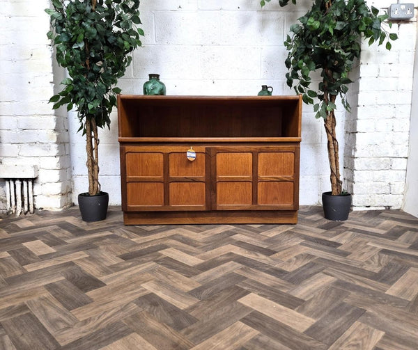 Vintage Nathan Squares Teak Media Sideboard Cabinet Mid-Century Scandi Retro