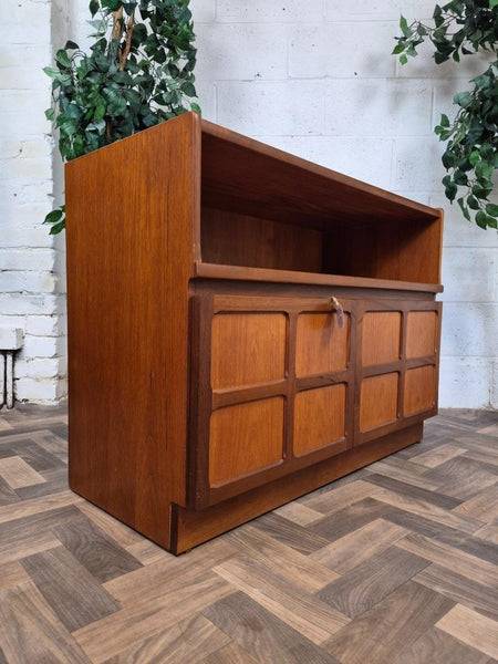 Vintage Nathan Squares Teak Media Sideboard Cabinet Mid-Century Scandi Retro