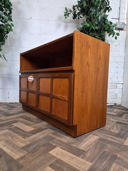 Vintage Nathan Squares Teak Media Sideboard Cabinet Mid-Century Scandi Retro