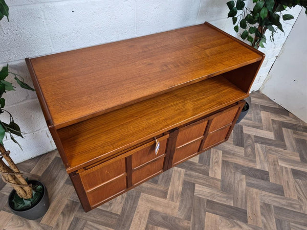 Vintage Nathan Squares Teak Media Sideboard Cabinet Mid-Century Scandi Retro