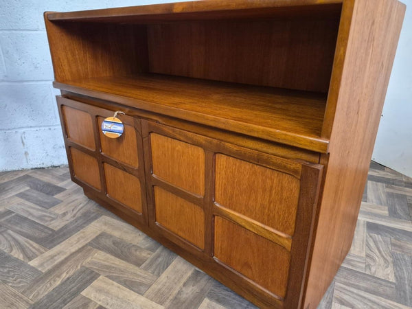 Vintage Nathan Squares Teak Media Sideboard Cabinet Mid-Century Scandi Retro