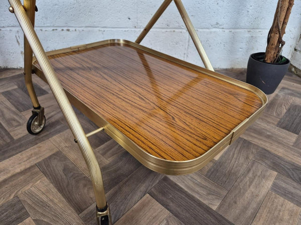 Vintage 60's Teak Formica Tea Trolley Hostess Drinks Cocktail Bar Retro Atomic