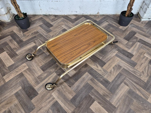 Vintage 60's Teak Formica Tea Trolley Hostess Drinks Cocktail Bar Retro Atomic